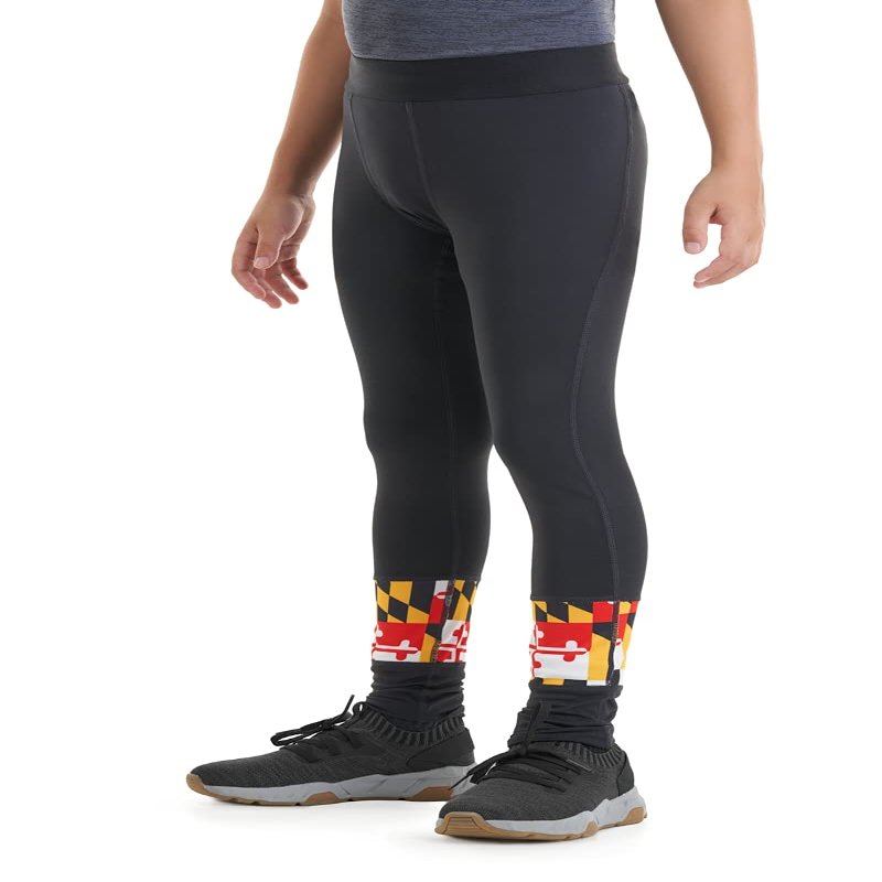 Covalent Activewear Maryland Flag Boys Leggings for Sports and Training