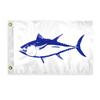 AGAS Tuna Novelty Boat Flag - 12 x 18 inch - Double Sided Printed 200D Nylon - Solid Brass Eyelets Canvas Heading - Vivid Colors Fade Proof - Tuna Funny Boat Nautical Flag view 1