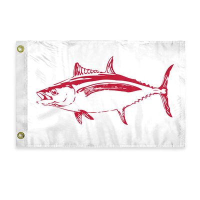 AGAS Albacore Novelty Boat Flag - 12 x 18 inch - Double Sided Printed 200D Nylon - Solid Brass Eyelets Canvas Heading - Vivid Colors Fade Proof - Albacore Funny Boat Nautical Flag