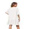 Aoulaydo Cover Ups for Swimwear Women Casual Loose Fitting Beach Dress V-Neck Bathing Suit Beachwear White view 4