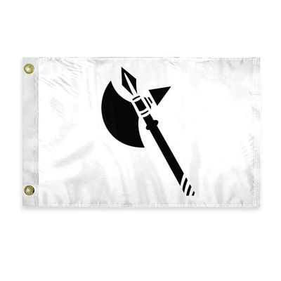 AGAS Battle Axe Novelty Boat Flag - 12 x 18 inch - Double Sided Double Sided Printed 200D Nylon - Solid Brass Eyelets Canvas Heading - Vivid Colors Fade Proof - Battle Axe Funny Boat Nautical Flag