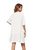 Aoulaydo Cover Ups for Swimwear Women Casual Loose Fitting Beach Dress V-Neck Bathing Suit Beachwear White view 4