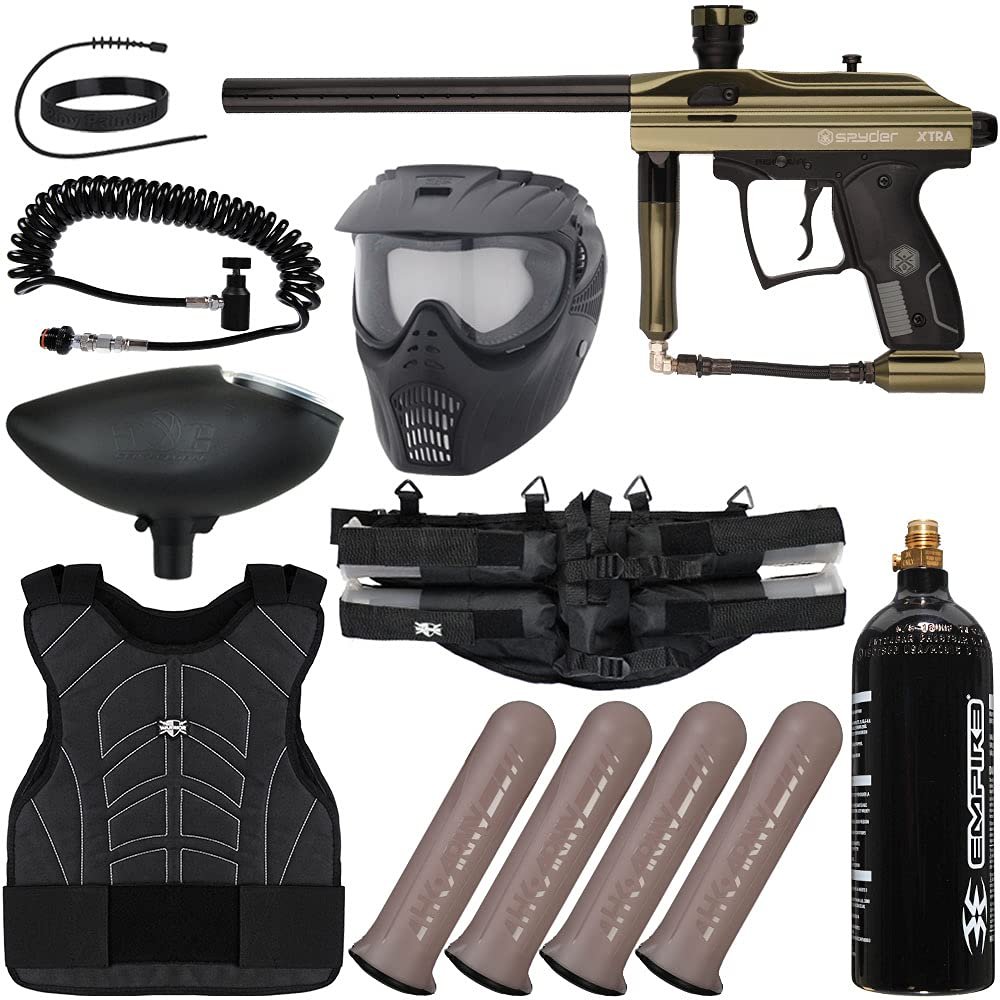 Action Village Kingman Spyder Xtra Light Gunner Paintball Gun Package Kit (Gloss Olive)