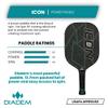 Diadem ICON Pickleball Paddle (Black, Lite, 7.7oz) | Graphite Carbon Fiber, Honeycomb Core, Fiberglass Face, Ultra Sleek Edge Guard, Spin Friendly | Indoor/Outdoor | USAPA Approved view 2