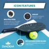 Diadem ICON Pickleball Paddle (Black, Lite, 7.7oz) | Graphite Carbon Fiber, Honeycomb Core, Fiberglass Face, Ultra Sleek Edge Guard, Spin Friendly | Indoor/Outdoor | USAPA Approved view 3