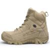 hongrenamz Mens Walking Boots High Top Lightweight Hiking Mountaineering Shoes Sand-EU44/US10 view 1