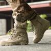 hongrenamz Mens Walking Boots High Top Lightweight Hiking Mountaineering Shoes Sand-EU44/US10 view 2