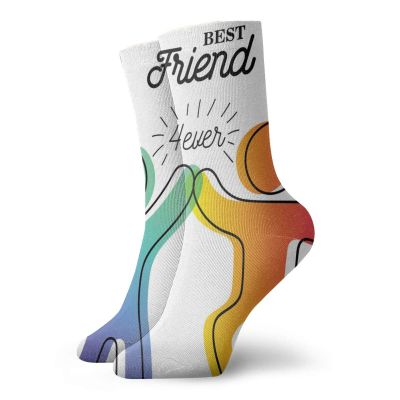 Best Friend Fashion Compression Socks,Ombre Colors Best Friend Forever High,Performance Polyester Cushioned Athletic Crew Socks for Running,Athletic,Apricot Dark Coral Seafoam Dark Ceil Blue -12 inch