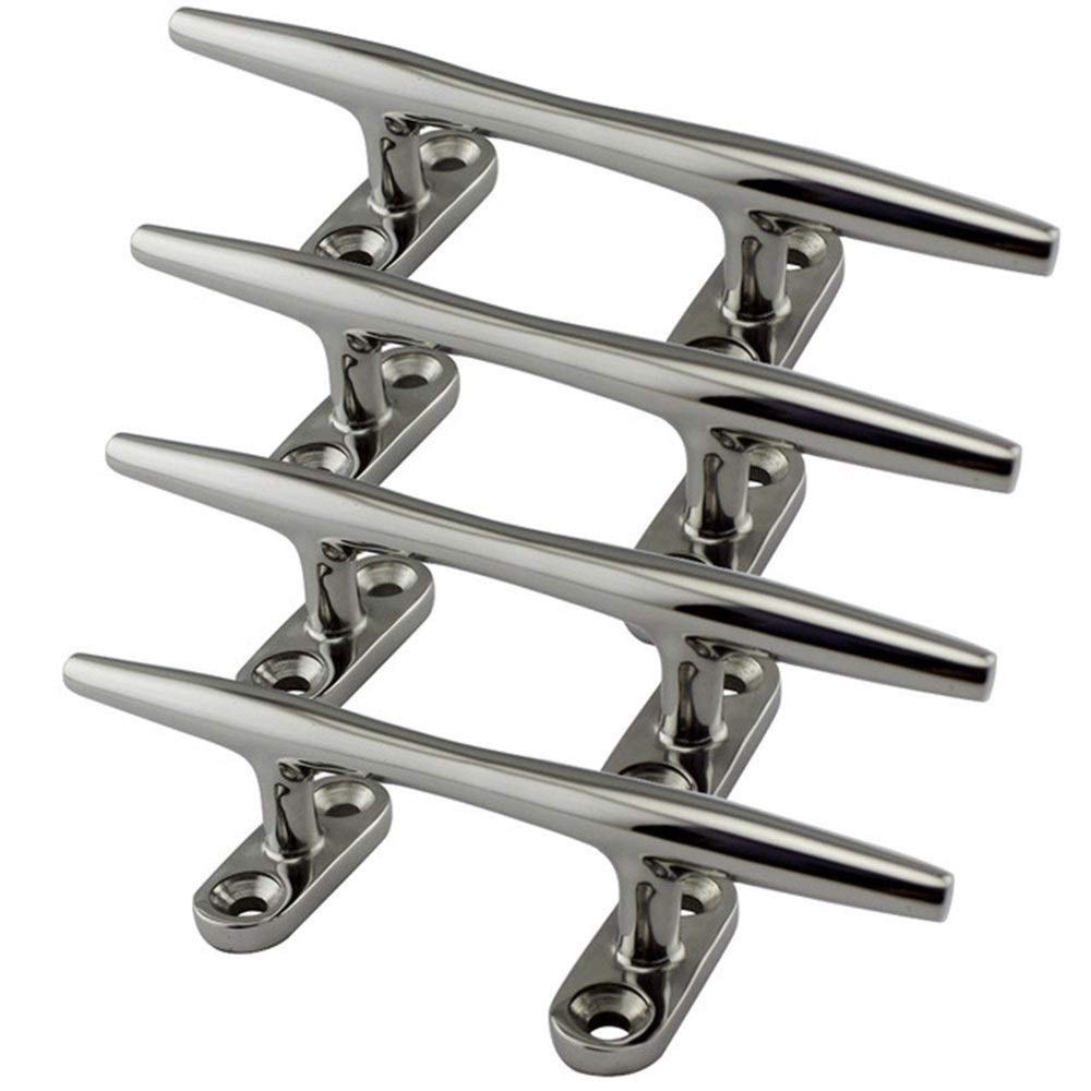 5 Inch 316 Stainless Steel Marine Boat Hollow Base Cleat Heavy Duty Boat Hollow Base Cleats for Marine Yacht Boat DaJiKan