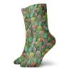 Nature Funny Compression Socks Women and Men,Garden Flowers Cactus Texas Desert Botanic Various Plants With Spikes Pattern,Best for Circulation,Running,Athletic,Nurse,Travel,Multicolor -12 inch view 1