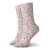 Flower Funny Compression Socks Women and Men,Pastel Toned Feminine Romantic Petals With Leaves Shabby Spring Elements,Best for Circulation,Running,Athletic,Nurse,Travel,Blush Pink Lime Green -12 inch view 1