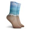 GULTMEE Ocean Funky Colorful Cushion Sport Socks,Andaman Islands Calm Serene Sea Soft,Athletic Cushioned Running Performance Crew Socks For Men/Women,Pale Brown Aqua Blue -12 inch view 2