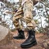 hongrenamz Mens High Trekking Boots Lightweight Outdoor Walking Camping Shoes Black-EU38/US6.5 view 4