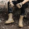 hongrenamz Mens Hiking Boots Waterproof High Hiking Shoes Outdoor Trekking Boots Non Slip Camping Boots Sand-EU40/US7.5 view 4