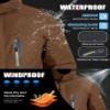 MAGCOMSEN Snow Jackets for Men Water Risistant Windproof Ski Coats Insulated Warm Fleece Lining Zip up Parka Raincoats Coffee, L view 2