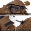 MAGCOMSEN Snow Jackets for Men Water Risistant Windproof Ski Coats Insulated Warm Fleece Lining Zip up Parka Raincoats Coffee, L view 4
