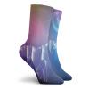GULTMEE Fashion Compression Socks,Low Poly Style Crystal Polar Bear On Space Background With Stars And Planets,Performance Polyester Cushioned Athletic Crew Socks for Running,Athletic, -12 inch view 2