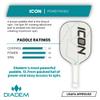 Diadem ICON Pickleball Paddle (White, Mid, 8oz) | Graphite Carbon Fiber, Honeycomb Core, Fiberglass Face, Ultra Sleek Edge Guard, Spin Friendly | Indoor/Outdoor | USAPA Approved view 2