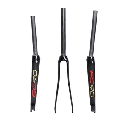 DAFATEFA 1-1/8" 700C 3K T800 Full Carbon Fiber Rigid C-Type Clamp Brake Road Bike Fork, 28.6mm Threadless Straight Tube Superlight Bicycle Front Forks Expander Top Cap