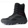 hongrenamz Hiking Boots Men's Waterproof High Top Lightweight Non-Slip Trekking Trail Outdoor Sport Shoes for Adults Black-EU43/US9 view 1