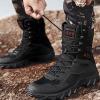 hongrenamz Hiking Boots Men's Waterproof High Top Lightweight Non-Slip Trekking Trail Outdoor Sport Shoes for Adults Black-EU43/US9 view 2