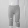easyforever Kids Girls Dance Gymnastics Stretchy Ripped Knee Crop Leggings Pants Workout Trousers Tights Grey 2-3 view 3