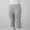 easyforever Kids Girls Dance Gymnastics Stretchy Ripped Knee Crop Leggings Pants Workout Trousers Tights Grey 2-3 view 4