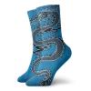 Japanese Dragon Funny Compression Socks Women and Men,Black Dragon On Blue Tribal Background Year Of The Dragon Themed Art,Best for Circulation,Running,Athletic,Nurse,Travel,Blue Black White -12 inch view 1