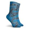 Japanese Dragon Funny Compression Socks Women and Men,Black Dragon On Blue Tribal Background Year Of The Dragon Themed Art,Best for Circulation,Running,Athletic,Nurse,Travel,Blue Black White -12 inch view 2