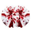 Hooshing 2PCS Red and White Pom Poms Cheerleading Holographic Spot Cheer Pompoms with Baton Handle for Team Spirit Sports Dance Cheering Kids Adults view 1