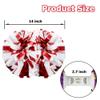 Hooshing 2PCS Red and White Pom Poms Cheerleading Holographic Spot Cheer Pompoms with Baton Handle for Team Spirit Sports Dance Cheering Kids Adults view 2