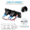 Boat Marine Dual USB Charger LED Voltmeter 12V Power Socket On-Off Switch Panel Black Marine Dual USB Charger Boat Accessories DaJiKan view 2