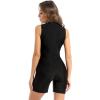 Alvivi Women's One Piece Front Zipper Swimsuits Boyleg Sports Diving Swimwear Romper Bodysuit Purple Small view 3