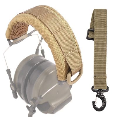 Aekvinks Tactical Headset Cover Advanced Modular Headphone Headband Protection Cover Pad Cushion Fit for All General Tactical Earmuffs Accessories Hook and Loop(Tan)