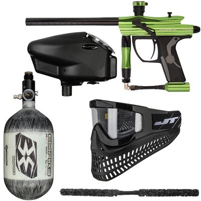 Action Village Kingman Spyder Fenix Insane Paintball Gun Package Kit (Gloss Lime, Tank Size: 68/4500)