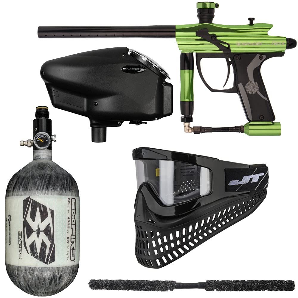 Action Village Kingman Spyder Fenix Insane Paintball Gun Package Kit (Gloss Lime, Tank Size: 68/4500)