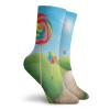 Fantasy Funny Compression Socks Women and Men,Fantasy Candy Land with Delicious Lollipops and Sweets Sun Cheerful Fun Print,Best for Circulation,Running,Athletic,Nurse,Travel,Green Blue Red -12 inch view 2