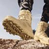 hongrenamz Hiking Boots Men's Waterproof High Top Lightweight Non-Slip Trekking Trail Outdoor Sport Shoes for Adults Sand-EU45/US11 view 3