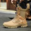 hongrenamz Walking Boots Men's Camping Waterproof High Top Non-Slip Trekking Trail Outdoor Shoes for Adults Khaki-EU39/US7 view 2