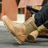 hongrenamz Walking Boots Men's Camping Waterproof High Top Non-Slip Trekking Trail Outdoor Shoes for Adults Khaki-EU39/US7 view 4