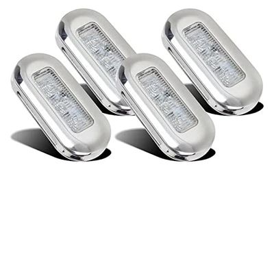 4X 3 LED 12V Boat Stair Deck Side Marker Light Courtesy Lights Indicator Turn Signal Lighting Marine Boat Accessory Taillight DaJiKan (Color : 4Pc Warm White 3LED)
