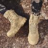 hongrenamz Hiking Boots Men's Waterproof High Top Lightweight Non-Slip Trekking Trail Outdoor Sport Shoes for Adults Sand-EU43/US9 view 2