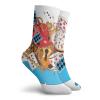 GULTMEE Fashion Compression Socks,Mad Design Of Cards Clocks Tea Pots Keys Flowers Fantasy World Illustration,Performance Polyester Cushioned Athletic Crew Socks for Running,Athletic, -12 inch view 2