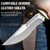NedFoss SA78 fixed blade knife, 12 Inch Wood Handle Bowie Hunting Knife with Leather Sheath for Camping Hiking Survival Bushcraft, Hunting Gifts for Men Birthday Valentine's Day Christmas view 4