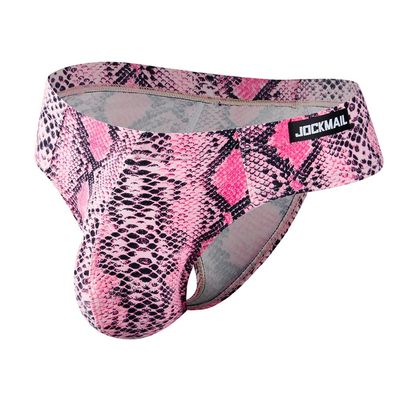 JOCKMAIL Brand Sexy Men Underwear Leopard Pattern Playful Printed Men Briefs Men Panties (Large, Pink)