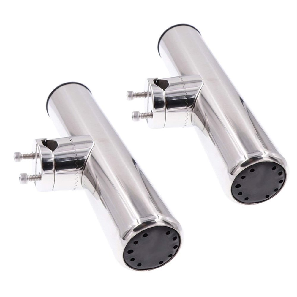 Boat Fishing Rod Holder Stainless Steel Adjustable Rod Holder for 7/8" to 1" Fishing Tackle Tube Marine Hardware Accessory DaJiKan (Color : 2Pcs Rod Holder)