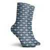 GULTMEE Animal Fashion Compression Socks,Fish Bone Skeleton With Spines Sea Underwater Illustration,Performance Polyester Cushioned Athletic Crew Socks for Running,Athletic,Petrol Blue White -12 inch view 2