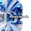 Hooshing 2PCS Blue and White Pom Poms Cheerleading with Baton Handle for Team Spirit Sports Dance Cheering Kids Adults view 2