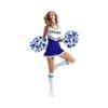 Hooshing 2PCS Blue and White Pom Poms Cheerleading with Baton Handle for Team Spirit Sports Dance Cheering Kids Adults view 3
