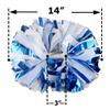 Hooshing 2PCS Blue and White Pom Poms Cheerleading with Baton Handle for Team Spirit Sports Dance Cheering Kids Adults view 4